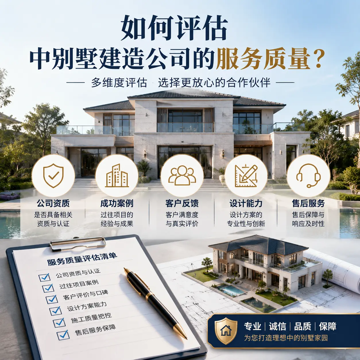 如何评估 平塘 中别墅建造公司的服务质量?