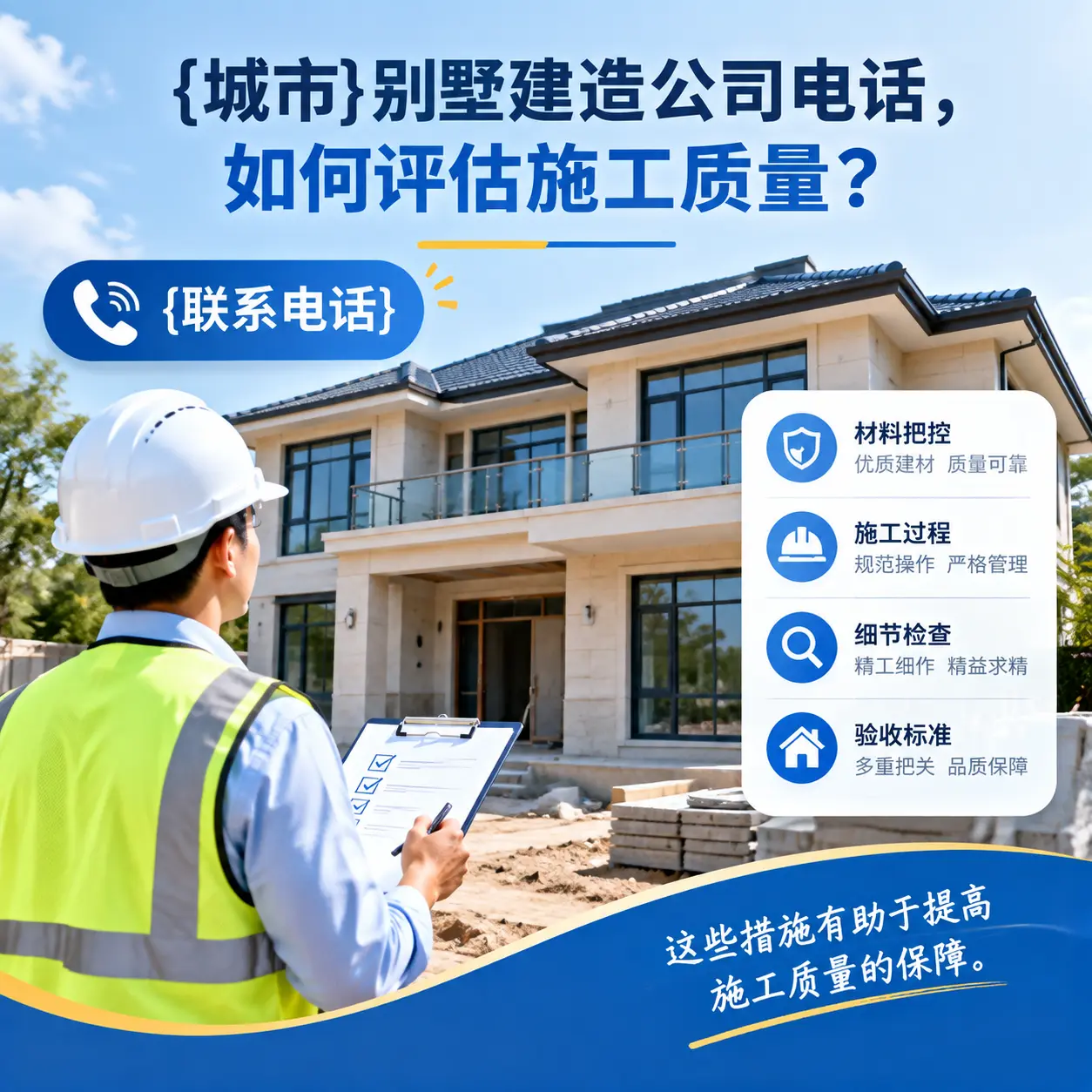 平塘别墅建造公司电话，如何评估施工质量？